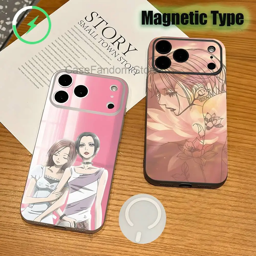 

N-Nana Anime Magnetic Wireless Charging Transparent White Phone Case For iPhone 17,16,15,14,13,12,11,Pro,Max,Plus