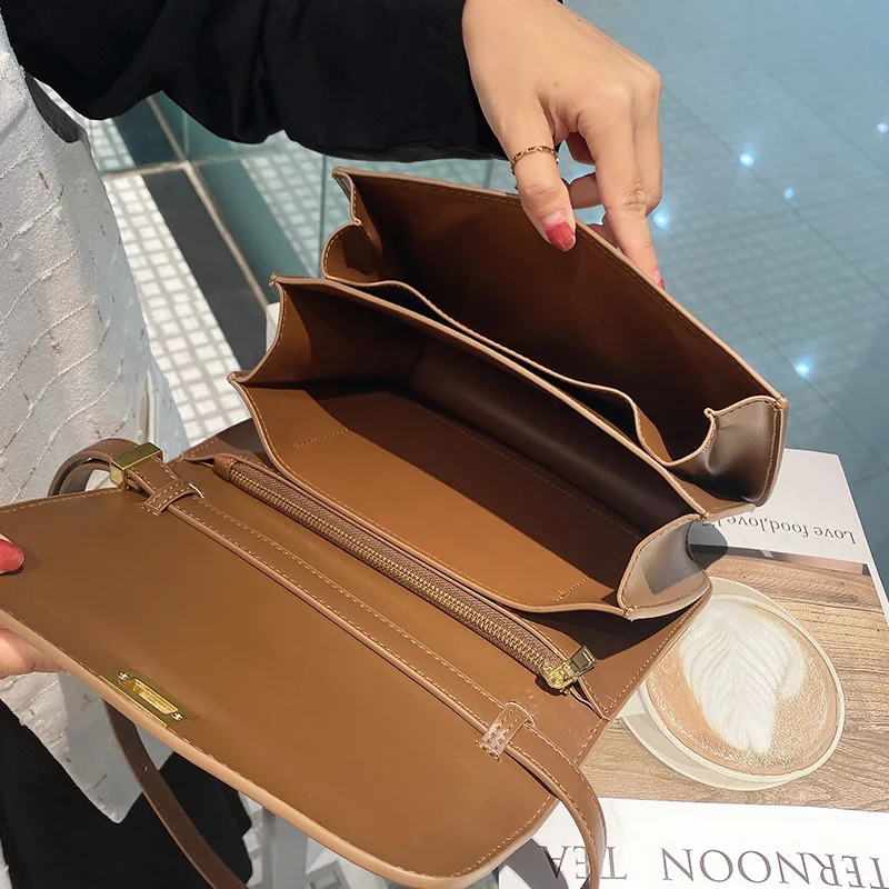 Women\'s Leather Handbag Shoulder Y2k Messenger Square Trend Exact Replica Brands Designer Luxury Bag Free Shipping On Promotion