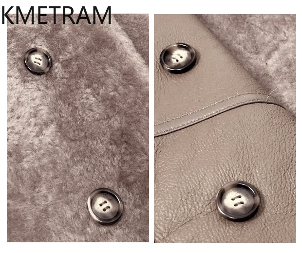 Damska dwustronna kurtka z naturalnej wełny owczej Lagon, płaszcz z prawdziwego futra, zimowe kurtki skórzane, odzież damska 2025