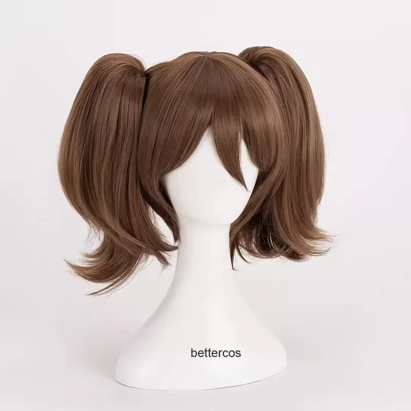 Diane Cosplay Wigs Brown Double Removable Clip Ponytails Heat Resistant Synthetic Hair Wig + Wig Cap