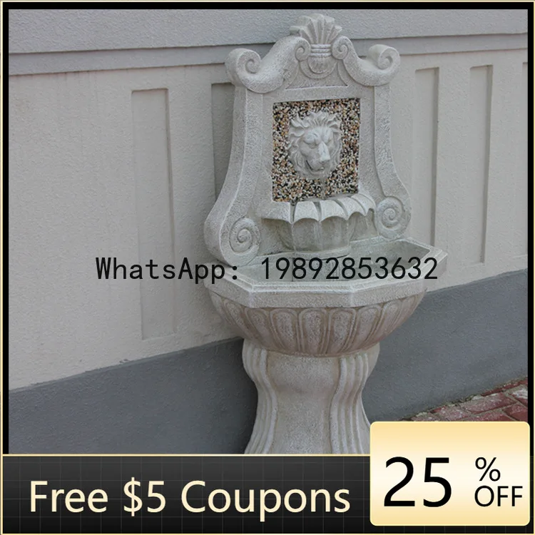 LYY   Courtyard  Lion Head Fountain Villa Garden Outdoor Water Pool Water Feature Landscape Flowing Water Decoration Ornament