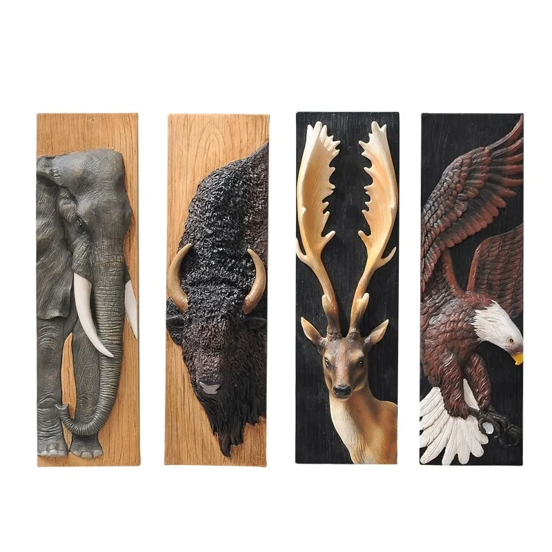 

1pc, American deer head wall decoration, 3D animal head sculpture wall hanging, Entrance wall pendant, bar home decor, 75cm