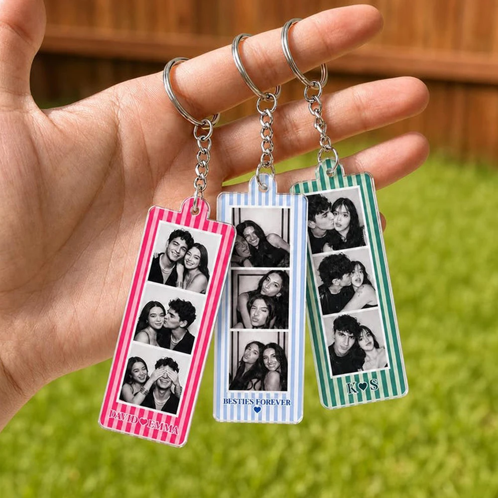 Personalized Photos Custom Keychain Couple Family Photo Custom Acrylic Keychain Couple Gift Anniversary Gifts Family Gifts view 5