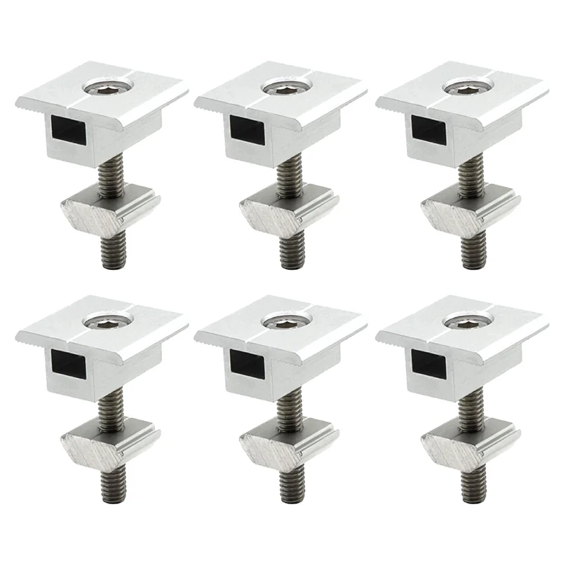 Pack Of 10 Solar Panel Brackets Centre Clip 30 Mm T Shaped PV Module Bracket Clip Height-Adjustable for RV Roofs