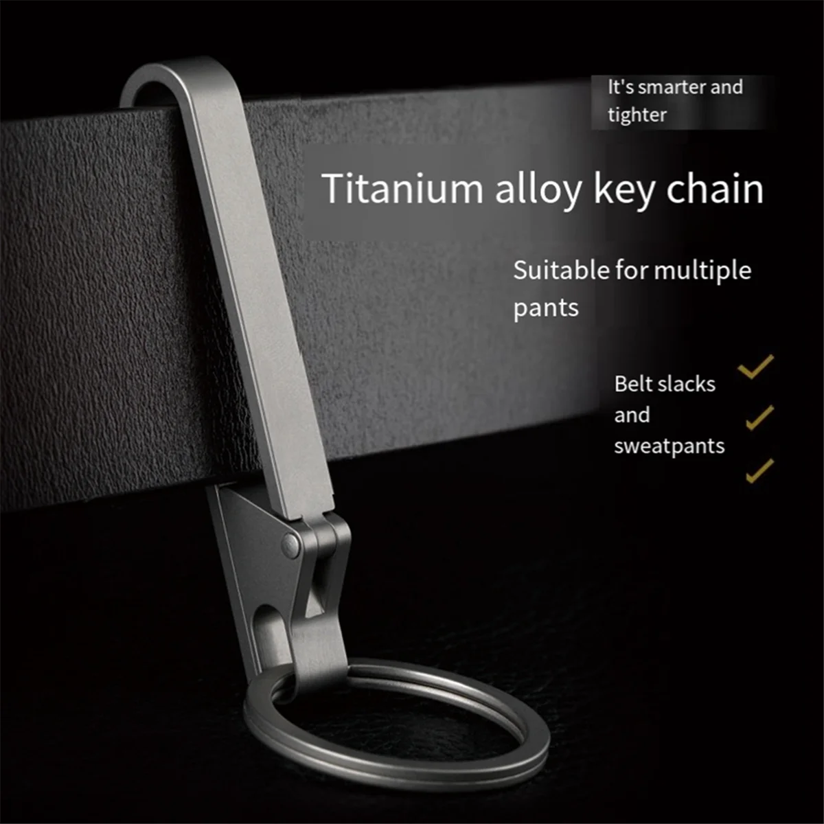 

Keychain Pocket Clip Titanium Key Holder with Detachable Keyring for Men and Women Outdoor Portable Tool
