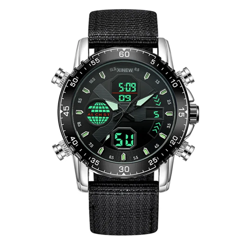 

Men Genuine XINEW Brand Designer Watches DZ Students Fashion Nylon Band Sports Multi-function Sports Watch Relogio Masculino