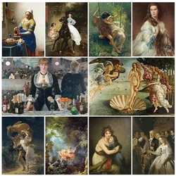 Classic Vintage Wall Art, Renaissance Oil Paintings, HD Canvas Prints Posters, Home Living Room Bedroom Decoration