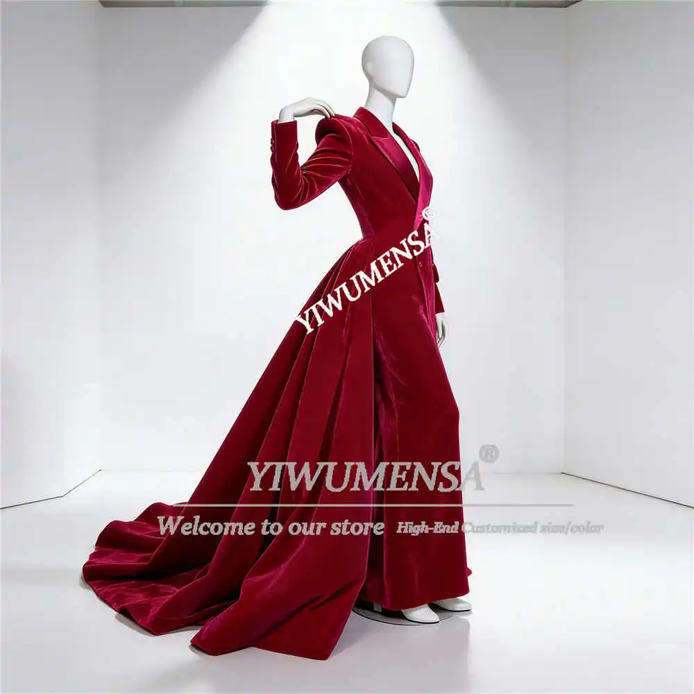 

Elegant Velvet Suit Men Long Customized Double Breasted Prom Blazer With Cape Man Banquet Party Wedding Groom Tuxedos Unique 3Pc