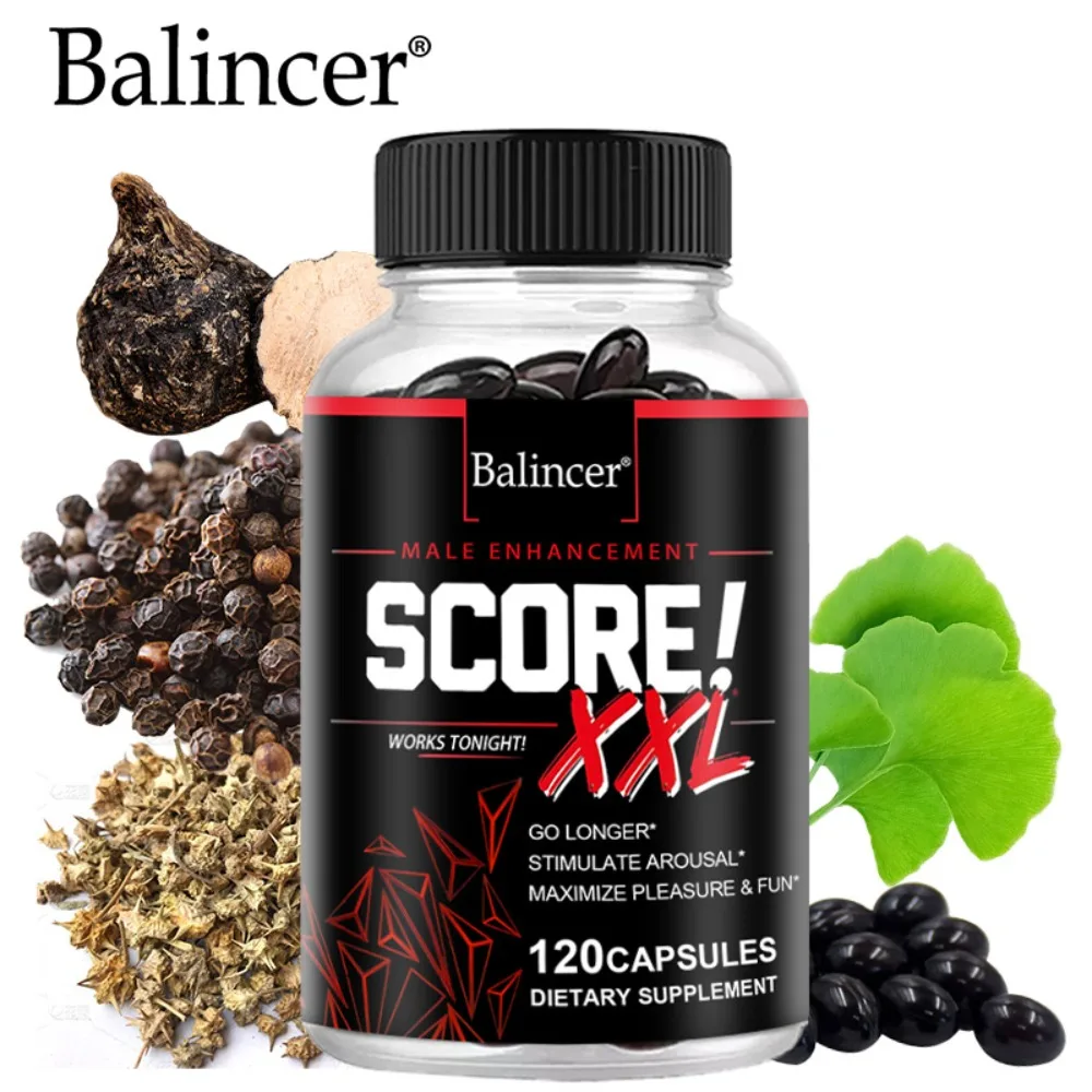 SCORE XXL Men's Vitality Supplement Energy Stamina Support Herbal Complex Men's Health Wellness 120 Capsules