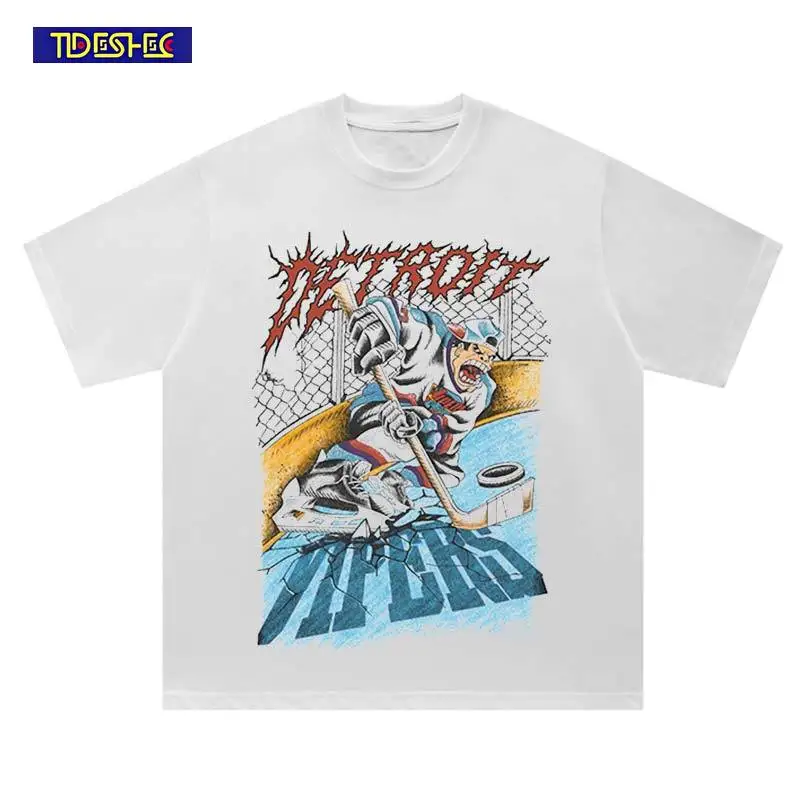 

Harajuku 2026 Hip Hop Summer Punk Vintage T Shirt Streetwear Pattern Print White Tee Shirts Casual Cotton Fashion Loose Tshirt