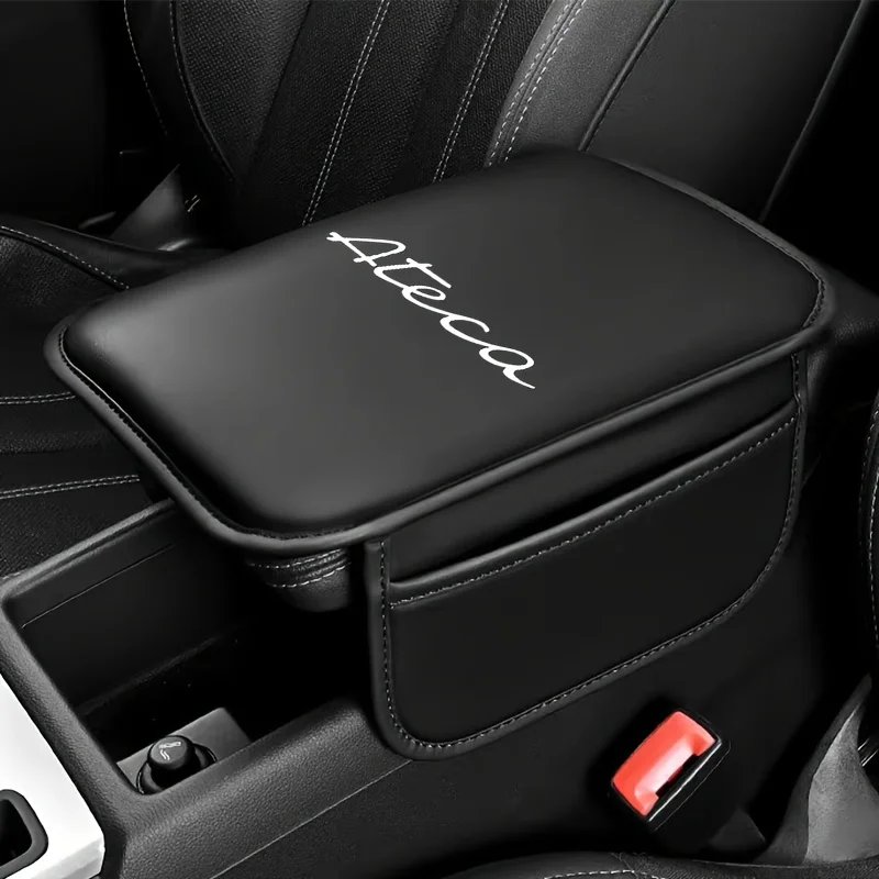 Mii Ateca VZ VZ5 logo car leather armrest covers, car center console pads, armrest box heightening pads