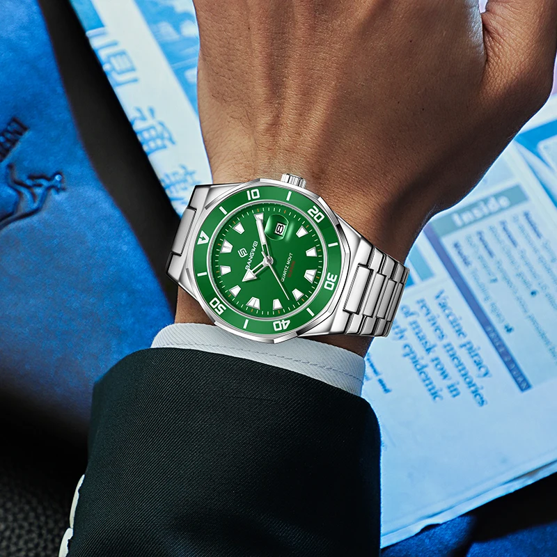 BANGWEI 2025 новые модные кварцевые наручные часы, спортивные повседневные роскошные часы, мужские водонепроницаемые светящиеся стальные мужские часы Reloj Hombre BANGWEI 2025 новые модные кварцевые наручные часы, спортивные повседневные роскошные часы, мужские водонепроницаемые светящиеся стальные мужские часы Reloj Hombre