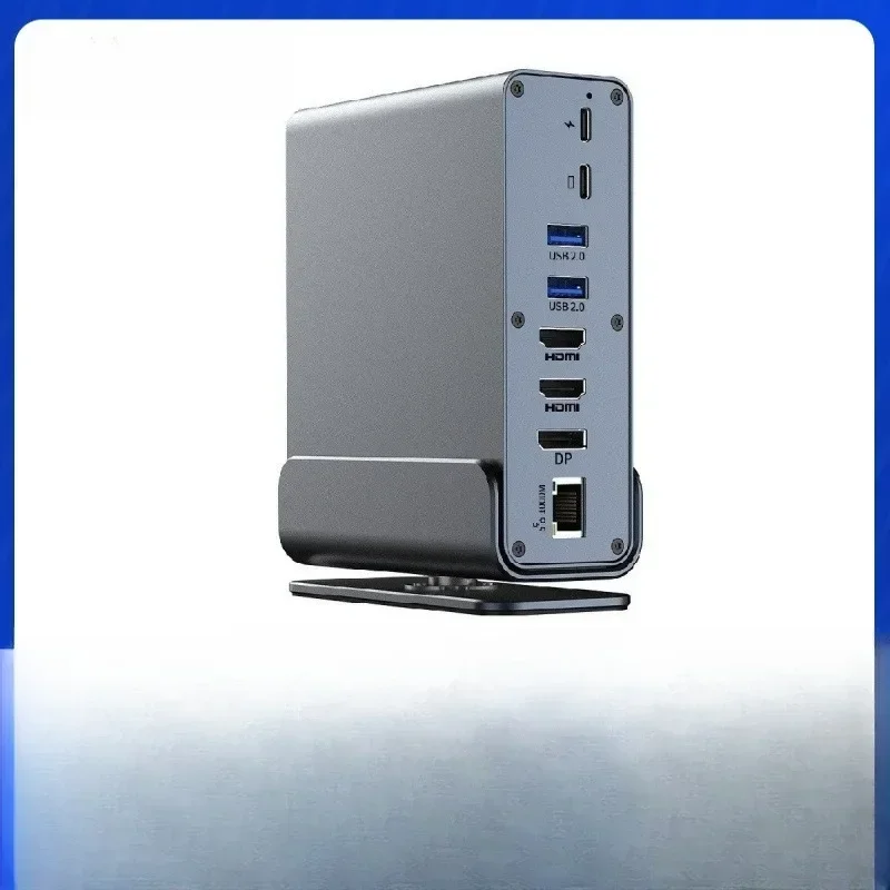 Type-c docking station USB multi-interface, adapter splitter, gigabit network port, vertical desktop 15-in-1 docking station