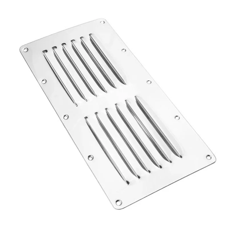 Air Venting Panel Stainless Rectangular Louvered Vent Grille for Marine Yacht-RV