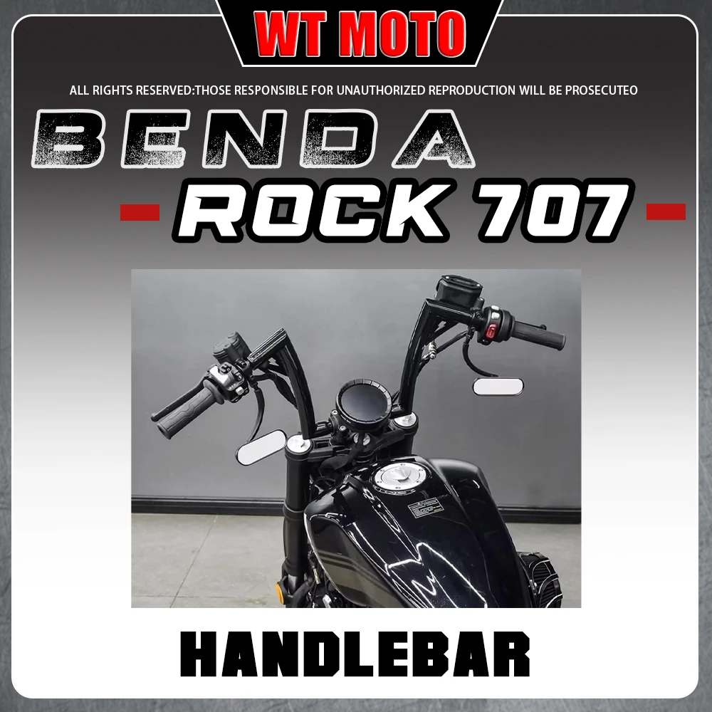 

For BENDA ROCK 707 Ultra 707 Pro 707 Comfort High Rise Ape Hanger Handlebar with Rear Mirror
