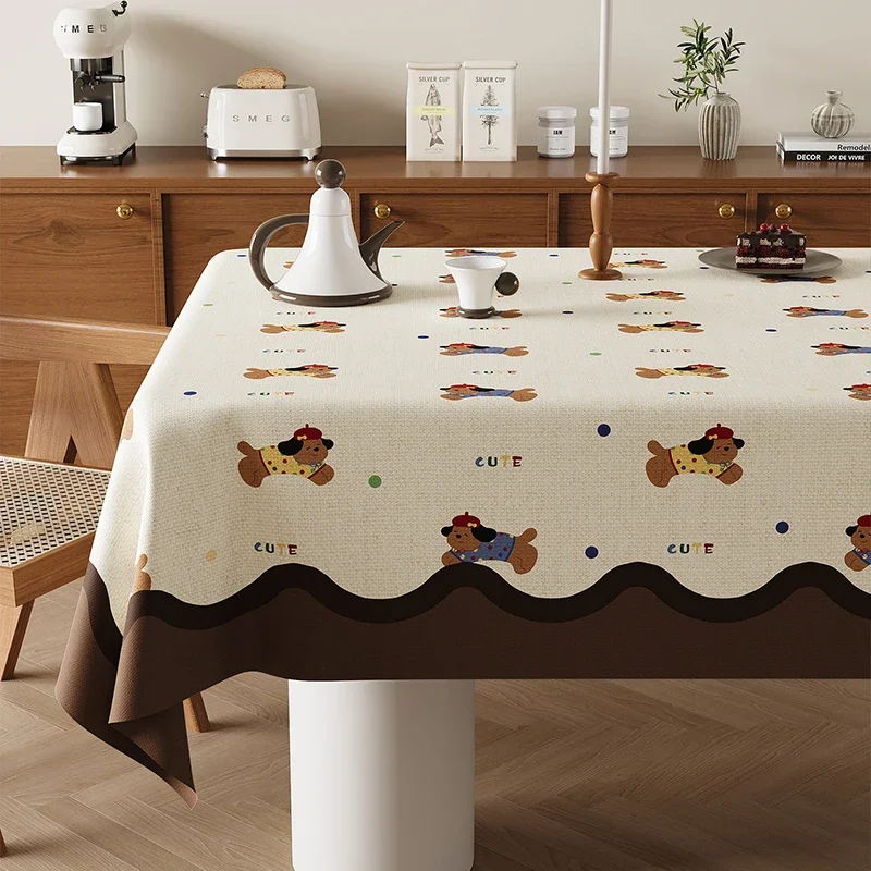 Cartoon Style Pvc Waterproof Tablecloth New Cute Printed Anti-Scratch Table Cover Reusable Anti-Stain Insulation Pad for Dining