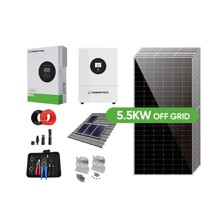 Kit completo de sistema Solar para el hogar, sistema de energía de batería Solar híbrida de 5kw, 10kw, 12kw, 10kwh, 20kwh, 30kwh, 40kwh, baterías de litio