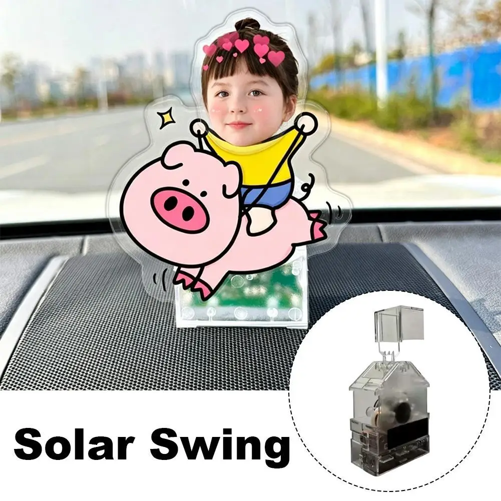 Auto Swing Display Accessories Creative Solar Energy Acrylic Wobbler Stand DIY Automatically Shake Head Model Car Decoration