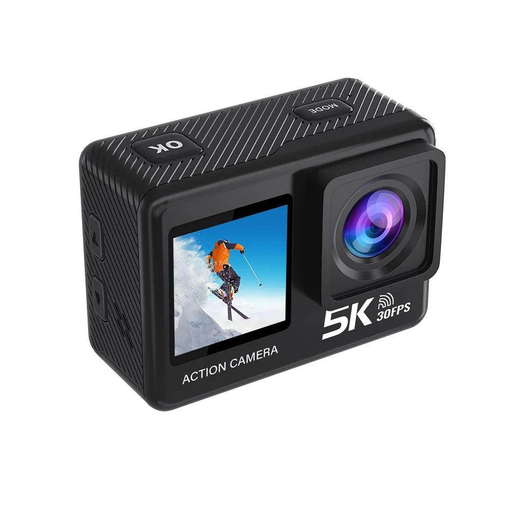 CERASTES Action Camera 5K 4K 60FPS WiFi Anti-shake Dual Screen 170° Wide Angle 30m Waterproof Sport Camera with Remote Control