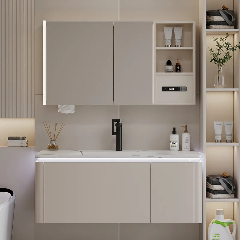 Household Apartment Bathroom Cabinet Design Modern Shiny Bathroom Cabinet Looking Bathroom Furniture Kylpyhuonekaappi XYYSG