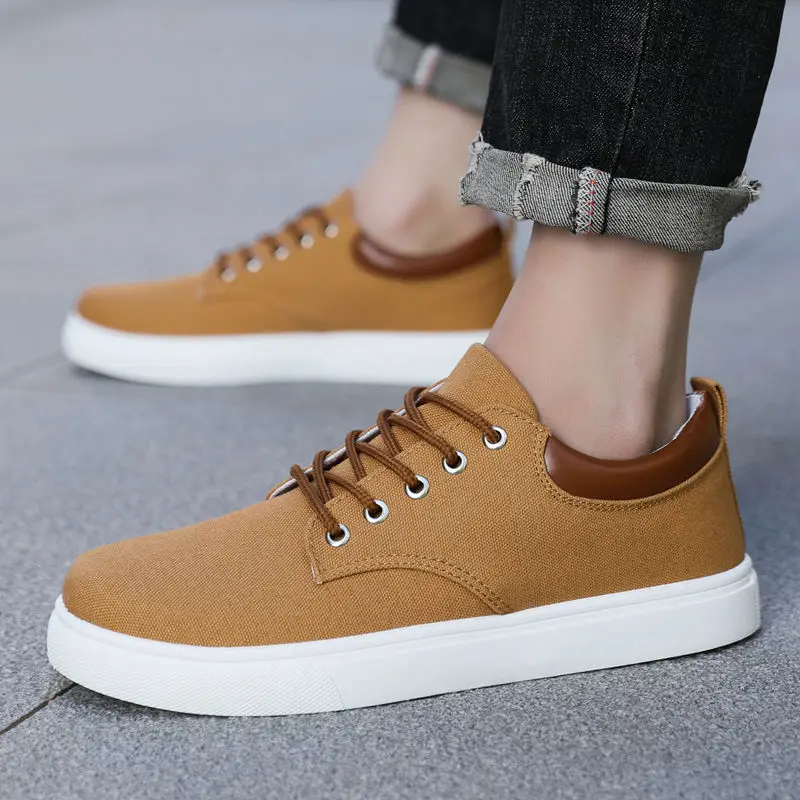 

Canvas Male Shoe With Laces Spring Autumn Sneakers Elegant High Quality Fashion Hiking In Promotion Size 44 Men's Casual Shoes