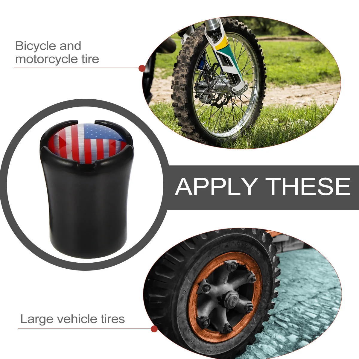 

Комплект из 4 черных универсальных колпачков для ниппелей автомобильных шин, премиум-качество, герметичные, грязеотталкивающие, сменные