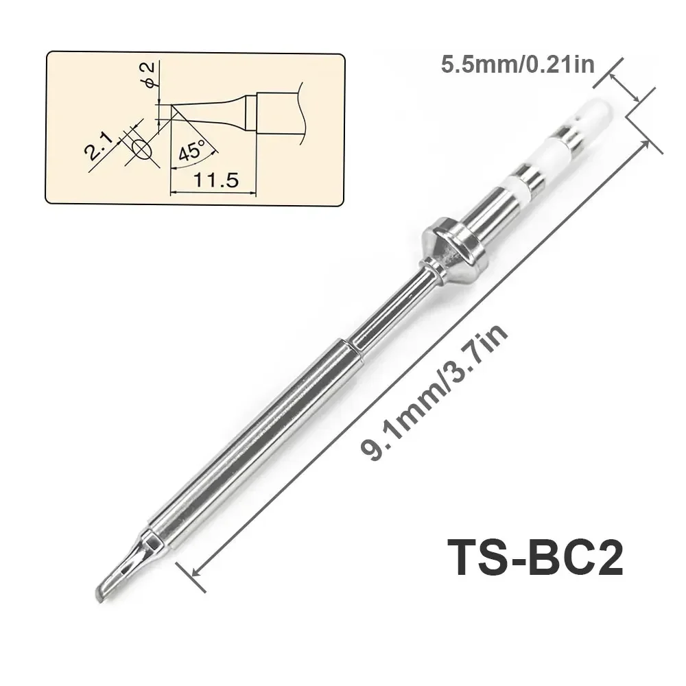 Pine64 TS100 TS101 Replacement Soldering Iron Tip Set Gross Fine Models of Welding Tips TS-BC2 ILS Solder Station Accessories