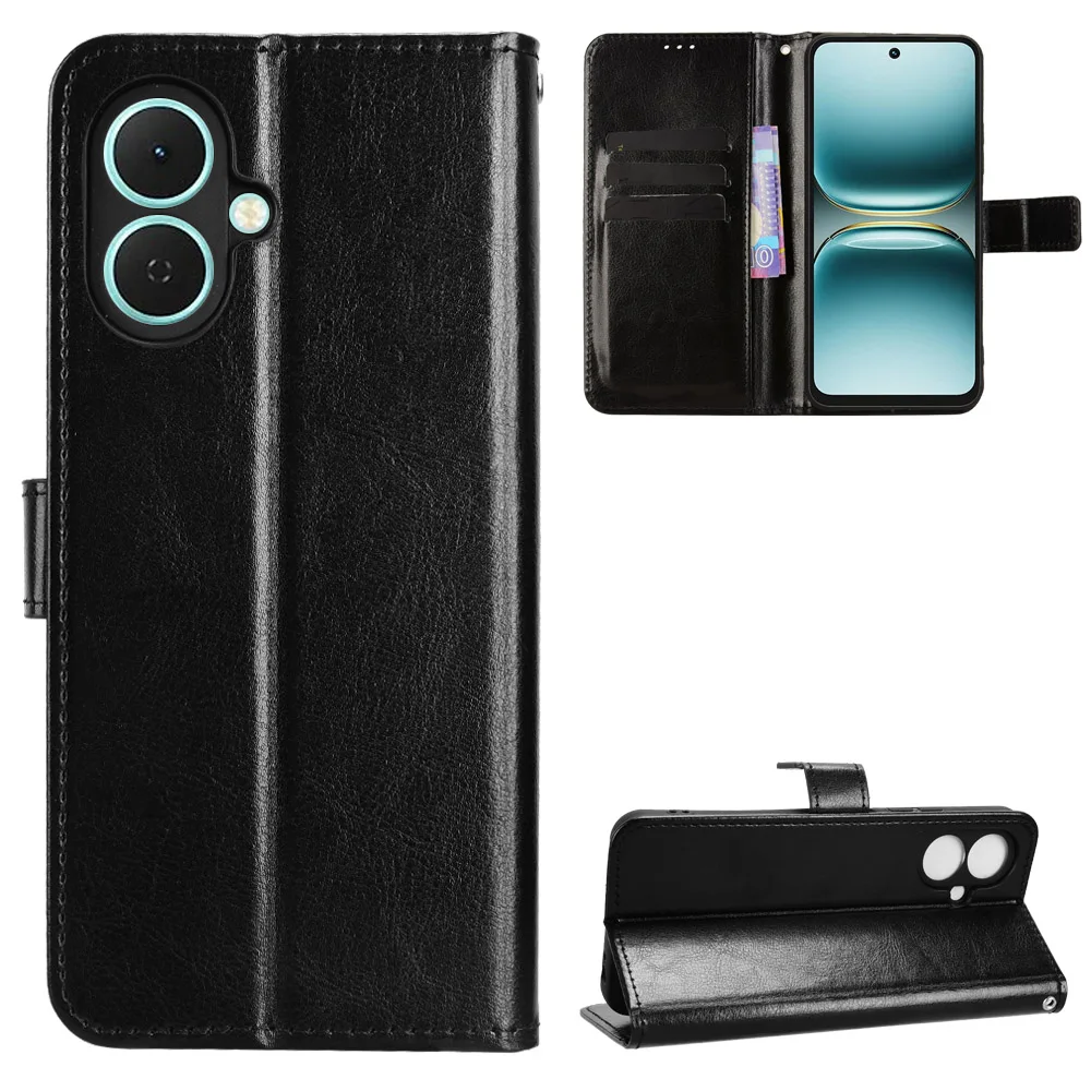 

Leather Wallet Phone Case For Tecno Spark Go 2 1 2025 2024 2023 Flip Card Slot Cover Shockproof Wallet Case
