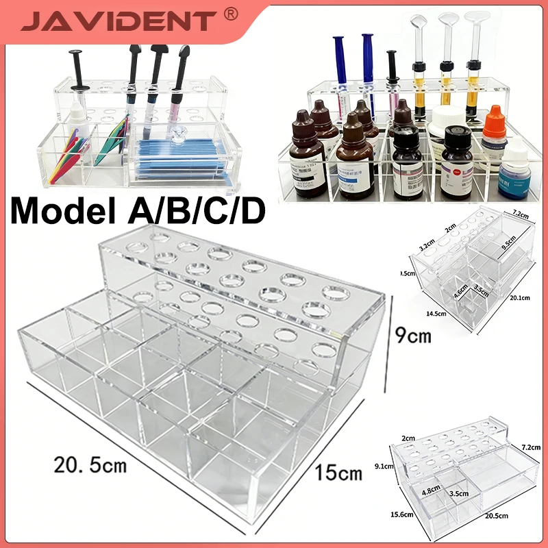 Dental Acrylic Organizer Syringe Resin Adhesive Applicator Holder Oral Material Storage Applicator Dispenser Box Dentist Tool