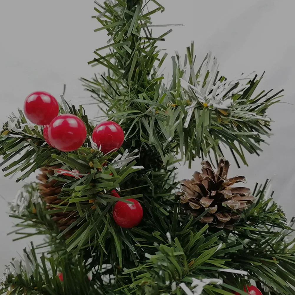 

Christmas Tree Ornament Small Desktop Christmas Tree Red Berries Pine Cone Festive Decor Home Bar Restaurant Hotel Xmas Supplies