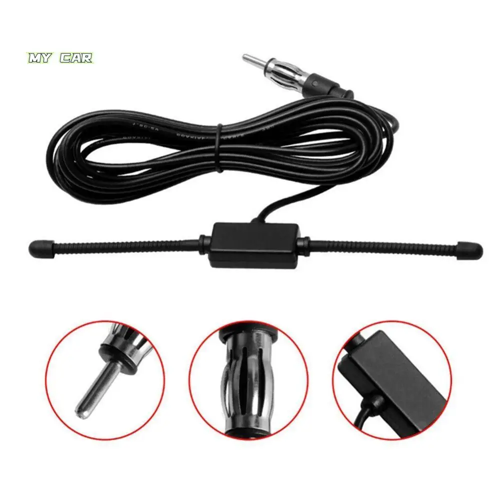

T-shaped AM FM Radio Antenna DIN Plug Connector Strong Stable Signal Car Stereo Antenna Aerial Multipurpose High Quality