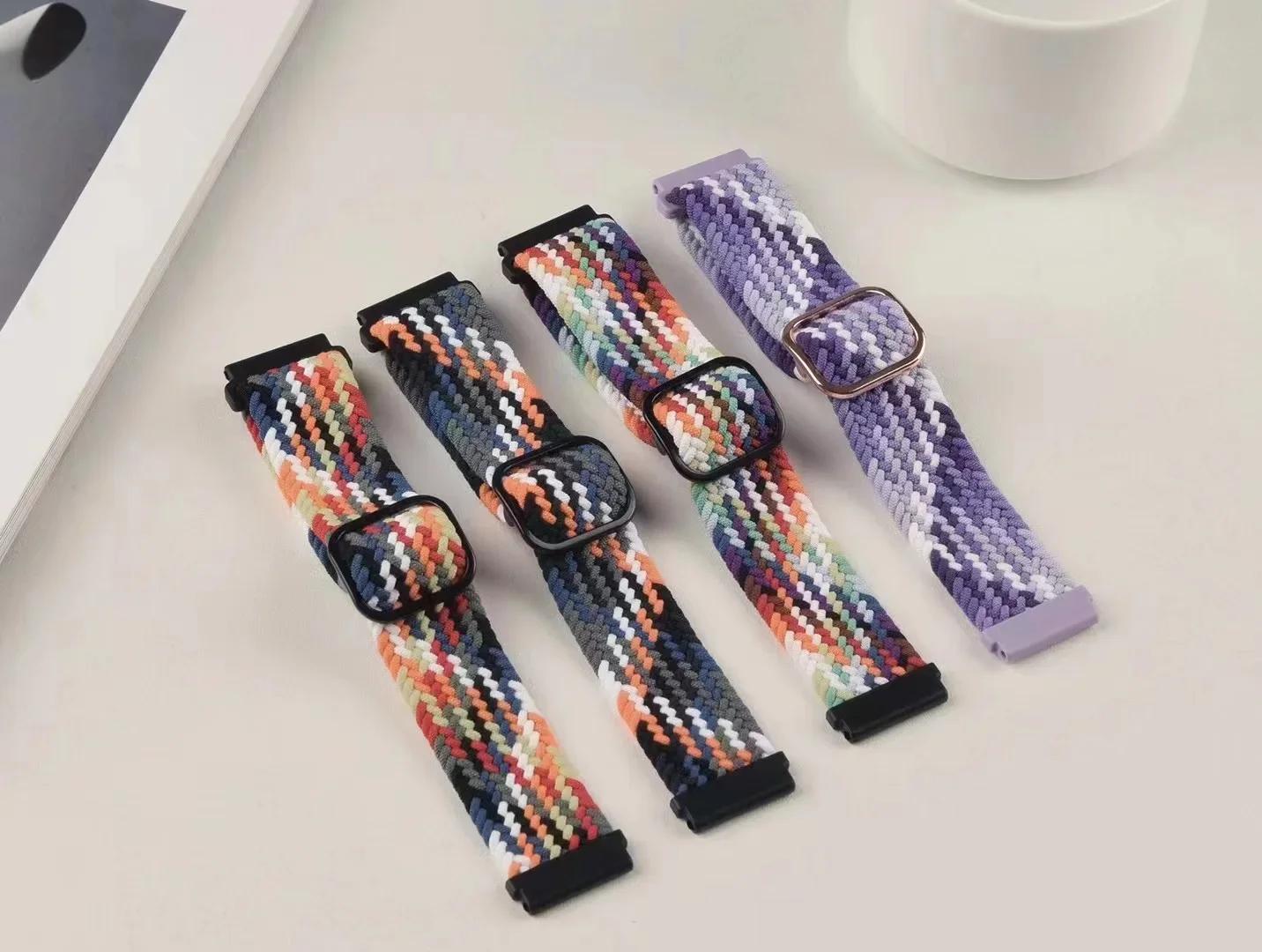 22mm 20mm Nylon Braided Strap For Huawei Watch 4/3/GT4-3 Samsung Watch 6/5/4/3 Fabric Bracelet Wristband Amazfit GTR 4/GTS4 Belt