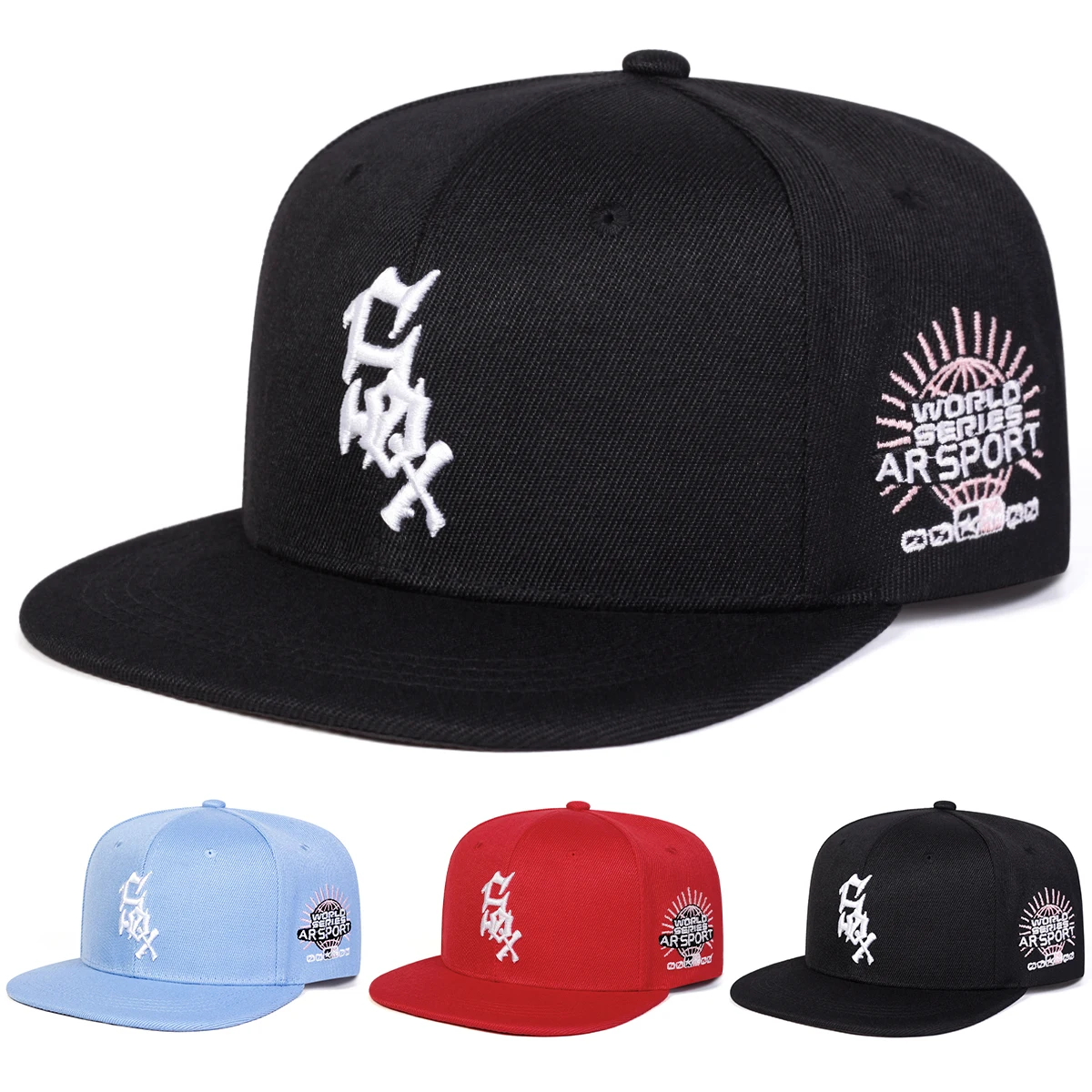 Gorros de hip-hop con bordado de letras SOX Unisex, gorras de béisbol informales ajustables para exteriores, gorra deportiva con protección solar para primavera y otoño