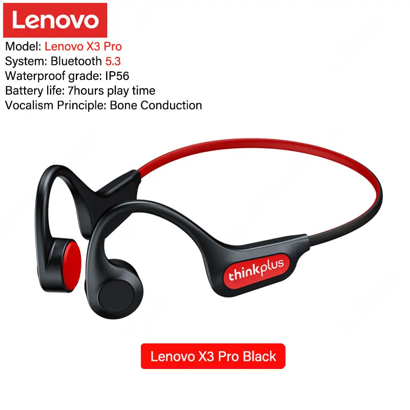 Lenovo X3 Pro Beengeleiding Koptelefoon Bluetooth 5.3 Hifi Oorhaak Draadloze Headset Met Microfoon Waterdichte Oordopjes X4 X7 hoofdtelefoon