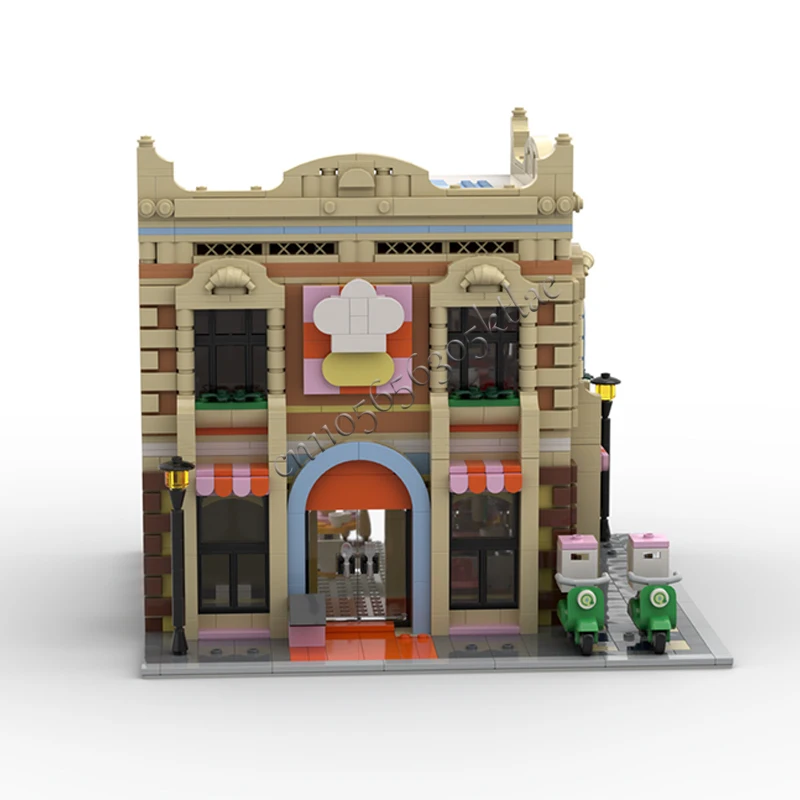 1817 pezzi di ingegneria cittadina ristorante e cucina angolo scolastico modulare MOC personalizza edificio modulare regalo di compleanno fai da te