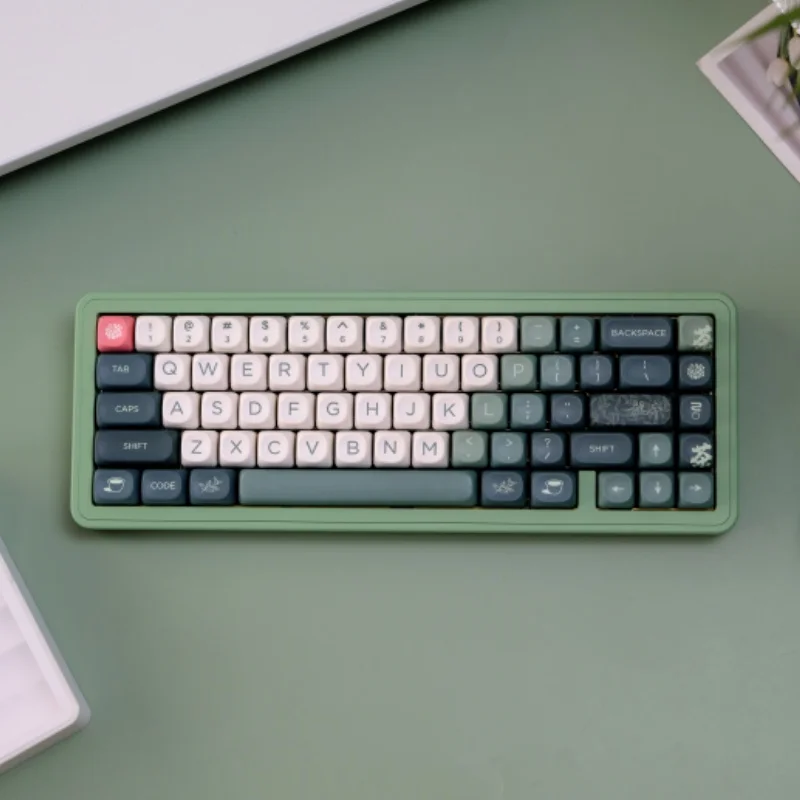 

GMK 129 клавиш Longjing Tea MOA Profile PBT колпачки для клавиш для механической клавиатуры, сублимационная краска, игровые колпачки на заказ