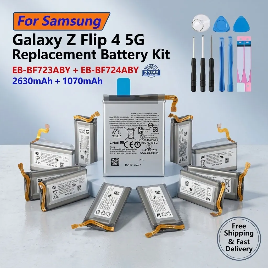 For Samsung Galaxy Z Flip 4 5G SM-F7210 F723 F724 Battery EB-BF723ABY EB-BF724ABY Brand New + Tools