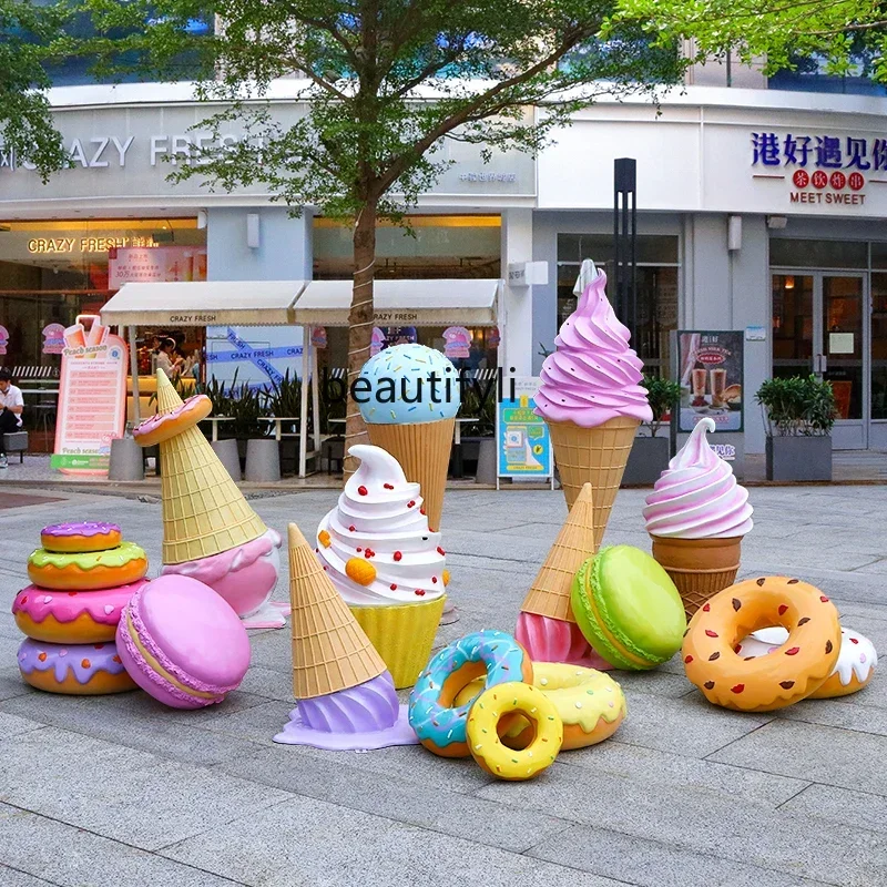 cc182R CXH FRP Simulation Dessert Combined Decoration Large Ice Cream Floor Ornaments