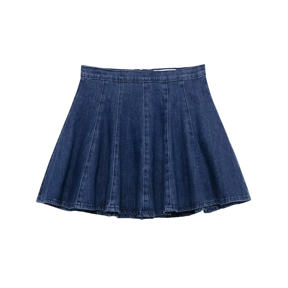 

Women's Denim Mini Skirt Zipper Decoration A-line Skirt Spring/Summer New Casual Women's Half length Skirt
