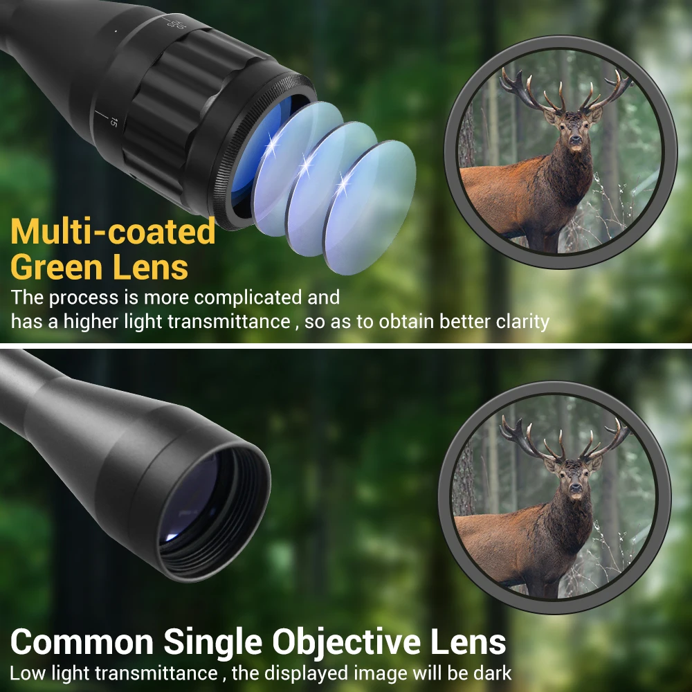 3-12X40AOL Rifle Scope Telescopic Sight for Hunting Shooting Compact Riflescope Red&Green&Blue Illuminated Reticle Gun Sight