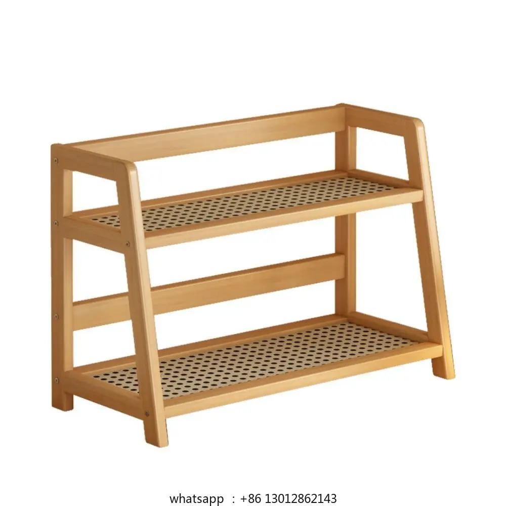 

Wooden Storage Shelf for Kitchen Rattan Desktop Organizer Display Rack Spice Rack for Countertop Makeup Organizer