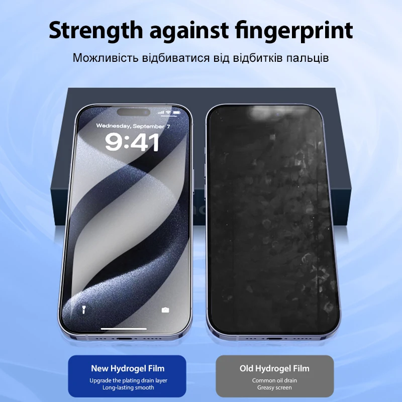 3 piezas película de hidrogel suave para iPhone 16 15 14 13 12 11 Pro Max XS XR X 7 8 15 Plus, protector de pantalla de silicona TPU 5