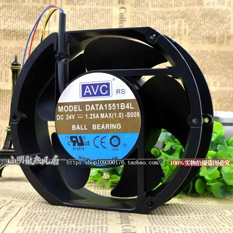 For Taiwan AVC DATA1551B4L 17250 24V 1.25A three-wire speed measurement server, cabinet fan