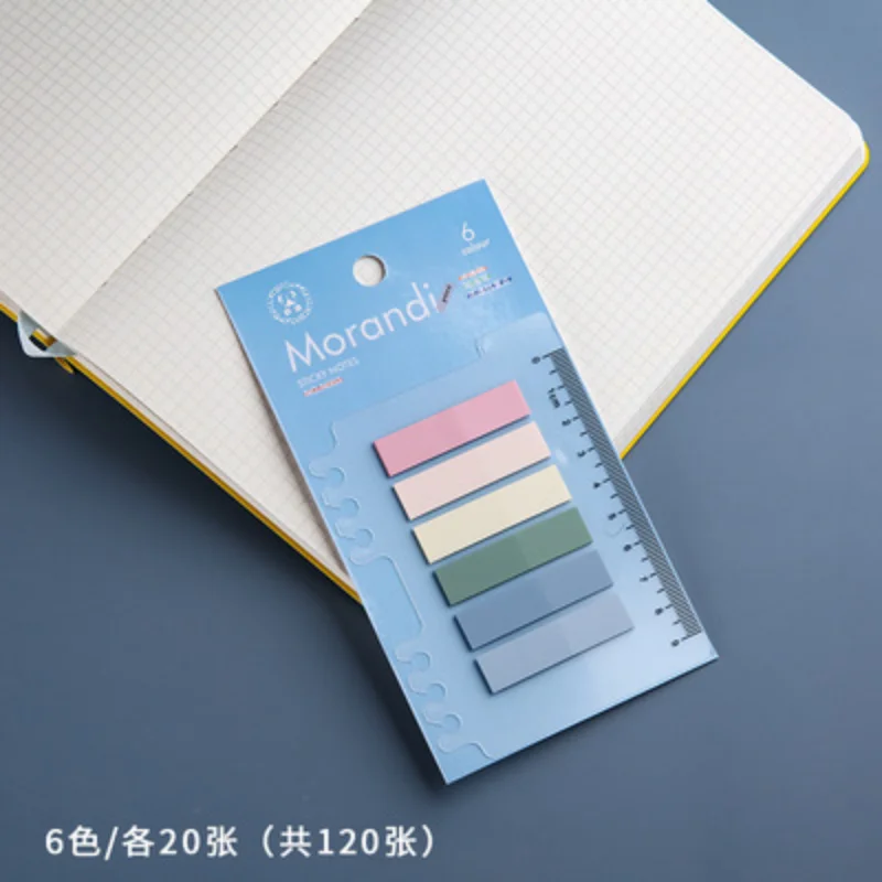 60pcs/lot Sticky Note with Ruler Loose Leaf Index Label Marker Stickers Mini Memo Pad Tearable Note Pad Stationery Notepad