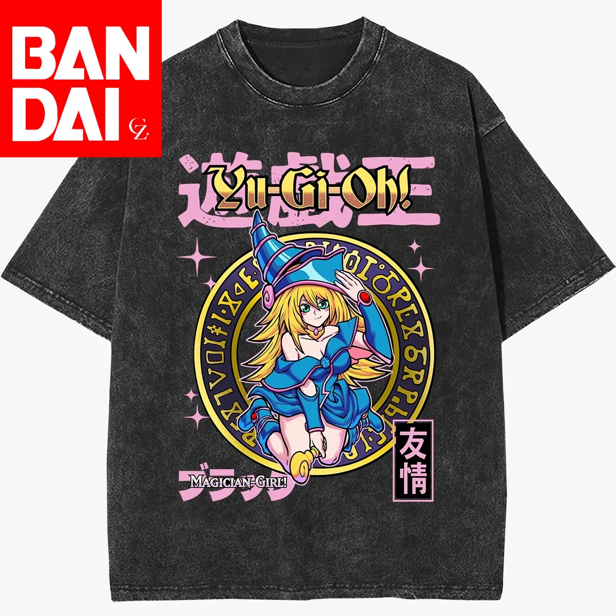 

Yu-Gi-Oh! Dark Magician Girl Anime T-Shirt Men Retro Washed Black Streetwear Casual Cotton Top Summer 2026