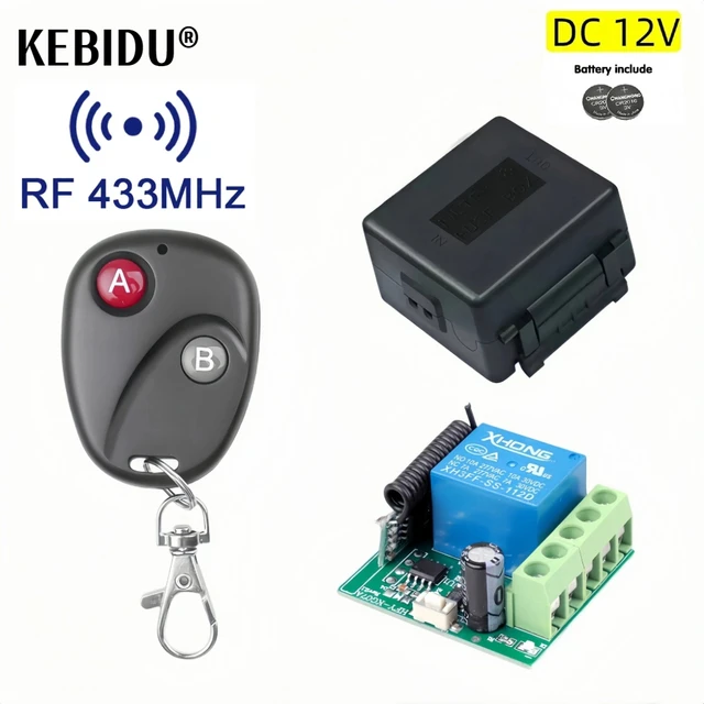 433 Mhz Uniwersalny przełącznik zdalnego sterowania bramą DC 12V 10A Odbiornik przekaźnika Mini moduł zdalnego sterowania do bramy LED Drzwi garażowe