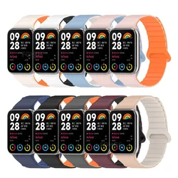 Magnetic Silicone Watchband For Mi Band 10 9 Pro Strap Replaced Band For Xiaomi Band 8 Pro Wristband Bracelet Correa Accessories