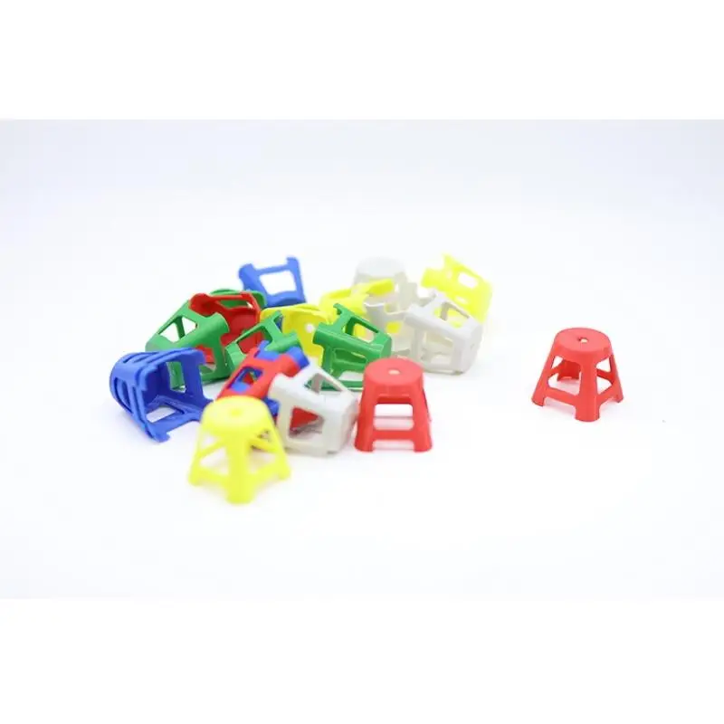 5Pcs Simulation Mini Plastic Stools Small Chairs Model 1/12 Dollhouse Furniture Set Dolls House Decor Pretend Play Toy For Kids