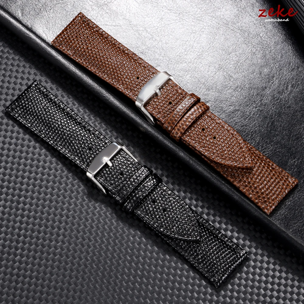 Lizard Print Genuine Leather Watch Band 14mm 16mm 18mm 19mm 20mm 21mm 22mm Replacement Bracelet Belt Men Women Watch Accessories