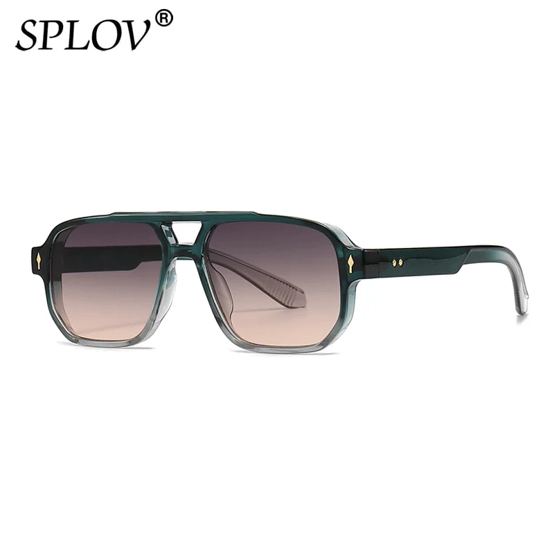 Neue Luxus quadratische Sonnenbrille Frauen Farbverlauf Farben Modemarke Designer Nieten Männer fahren Sonnenbrille uv400